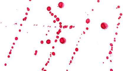 Ink spots of red color on a white background. Abstract background. Design elements.