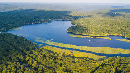 Sunrise and sunset over lake wallenpaupack, westcolang masthope 