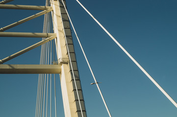 Fototapeta na wymiar Detail of a bridge abstract background. view on the bridge part