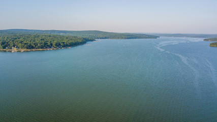 Sunrise and sunset over lake wallenpaupack, westcolang masthope 