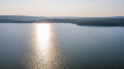 Sunrise and sunset over lake wallenpaupack, westcolang masthope 