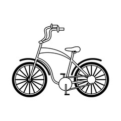 Fototapeta na wymiar vintage bicycle for tourism symbol in black and white