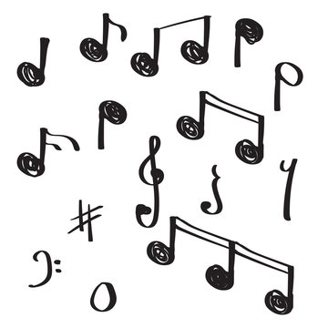 unique hand drawn doodle note music vector illustration
