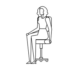 elegant businesswoman worker seated in office chair