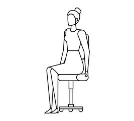 elegant businesswoman worker seated in office chair