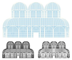 Botanical Garden of Curitiba colored and silhouette