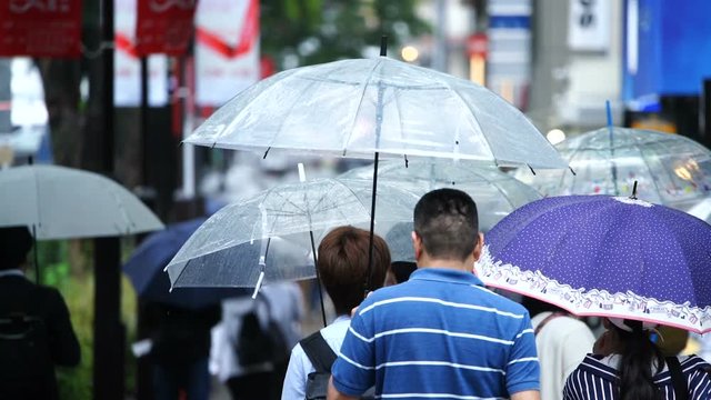 東京　渋谷6月　梅雨　雨の日　スロー　4倍速