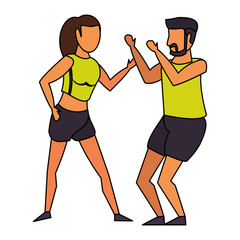 fitness sport exercise lifestyle cartoon
