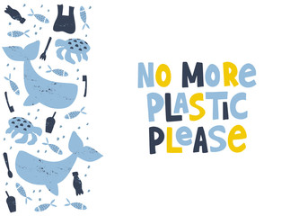 Stop plastic pollution banner template