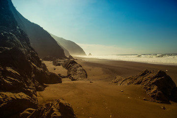 A secret Usal beach in west coast ocean of north California, USA