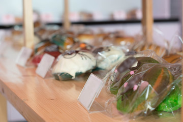 bakery in wood shelf