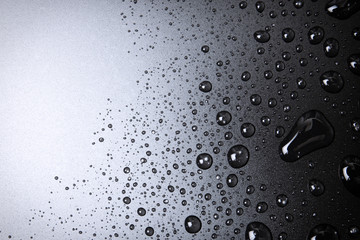 water drops on a metal surface