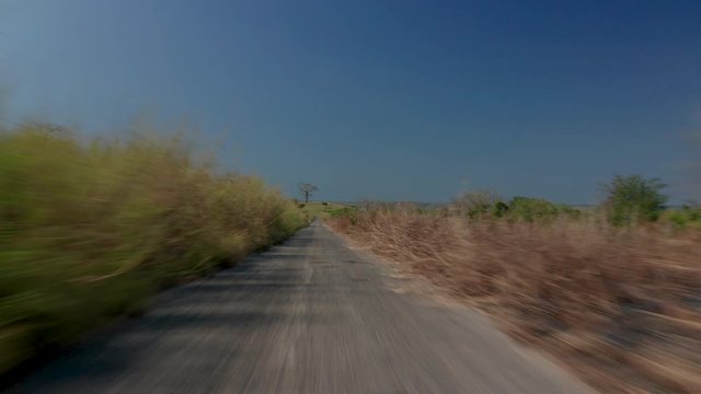 Road to Quiminha water dam 4k  Angola, Drone footage