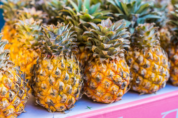 Pineapples for sale in market