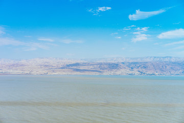 View of Jordan over the Dead Sea in Israel
