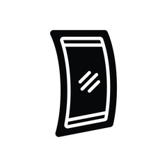 Black solid icon for flexible display 