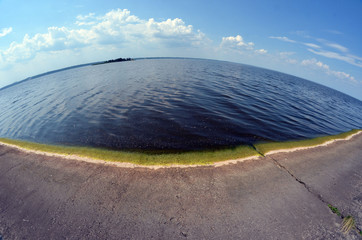 Storage pool of hydroelectric station. After Chernobyl disaster - collection active sediments. Near...