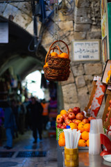 Basket of oranges for sale in Israel