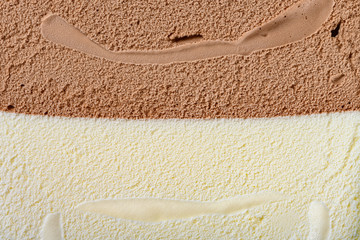 chocolate plus vanilla ice cream  as background and texture