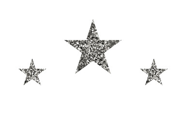 Obraz premium Silver stars shape on white background.