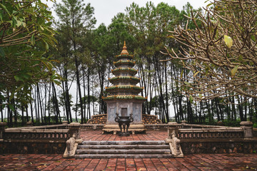 Small Tower Near Thien Mu Pagoda In Hue, Vietnam