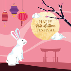 mid autumn chinese festival cartoon