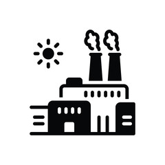 Black solid icon for factory  