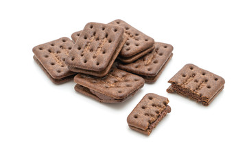 chocolate cookies with chocolate cream