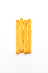 biscuits bread stick on white background
