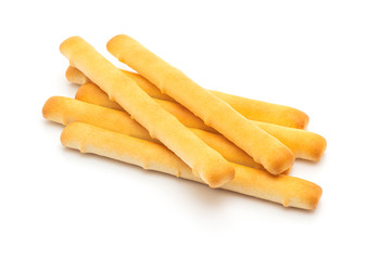 biscuits bread stick on white background