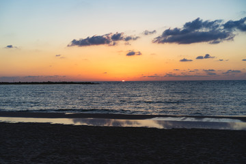 Fototapeta na wymiar Sunset of the Tel Aviv beach