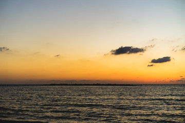 Fototapeta na wymiar Sunset at the Tel Aviv beach