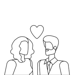 business couple with heart love