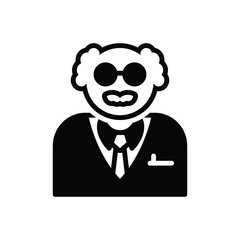 Black solid icon for scientist 