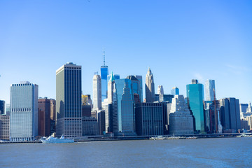 Fototapeta na wymiar New York, New York/USA - March 31 2018: New York City Skyline from Brooklyn