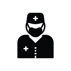 Black solid icon for surgeon