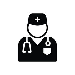 Black solid icon for doctor 