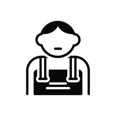 Black solid icon for kid tad 