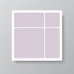 Vector empty collage board four frames, photo