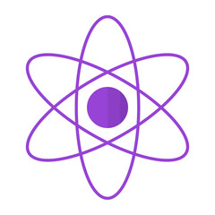 atomic nucleus flat style - atomic nucleus icon isolated on white
