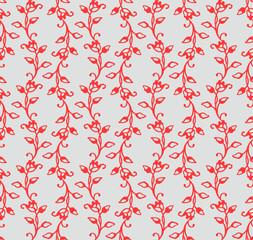 Japanese Red Ivy Seamless Pattern