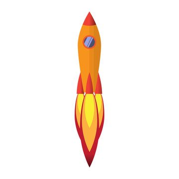 rocket in flat style - rocket icon isolated on white
