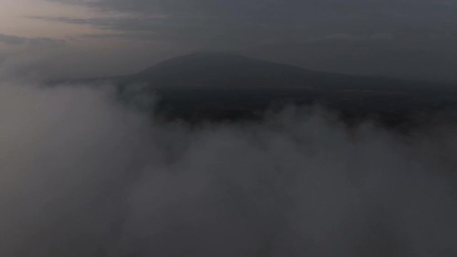 Aerial view of smoke near Erta Ale volcano in Ethiopia