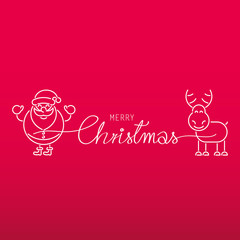 Święty Mikołaj i renifer. Bożonarodzeniowa kartka wektor. © Rzoog