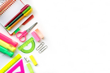 School and Office drawing supplies isolated on white background. Back to school. Free space for text.