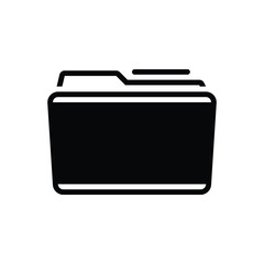 Black solid icon for folder 