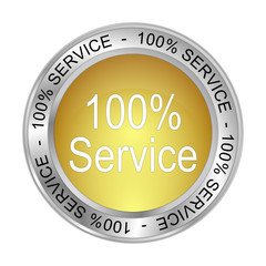 100% Service button - 3D illustration