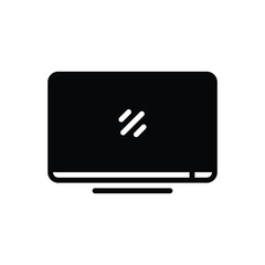 Black solid icon for monitor