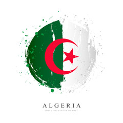 Algerian flag in the shape of a big circle.