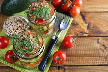 Salad with quinoa and avocado